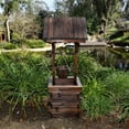 thumbnail image 3 of Shine Company Transitional Cedar Wood Decorative Wishing Well in Brown, 3 of 5
