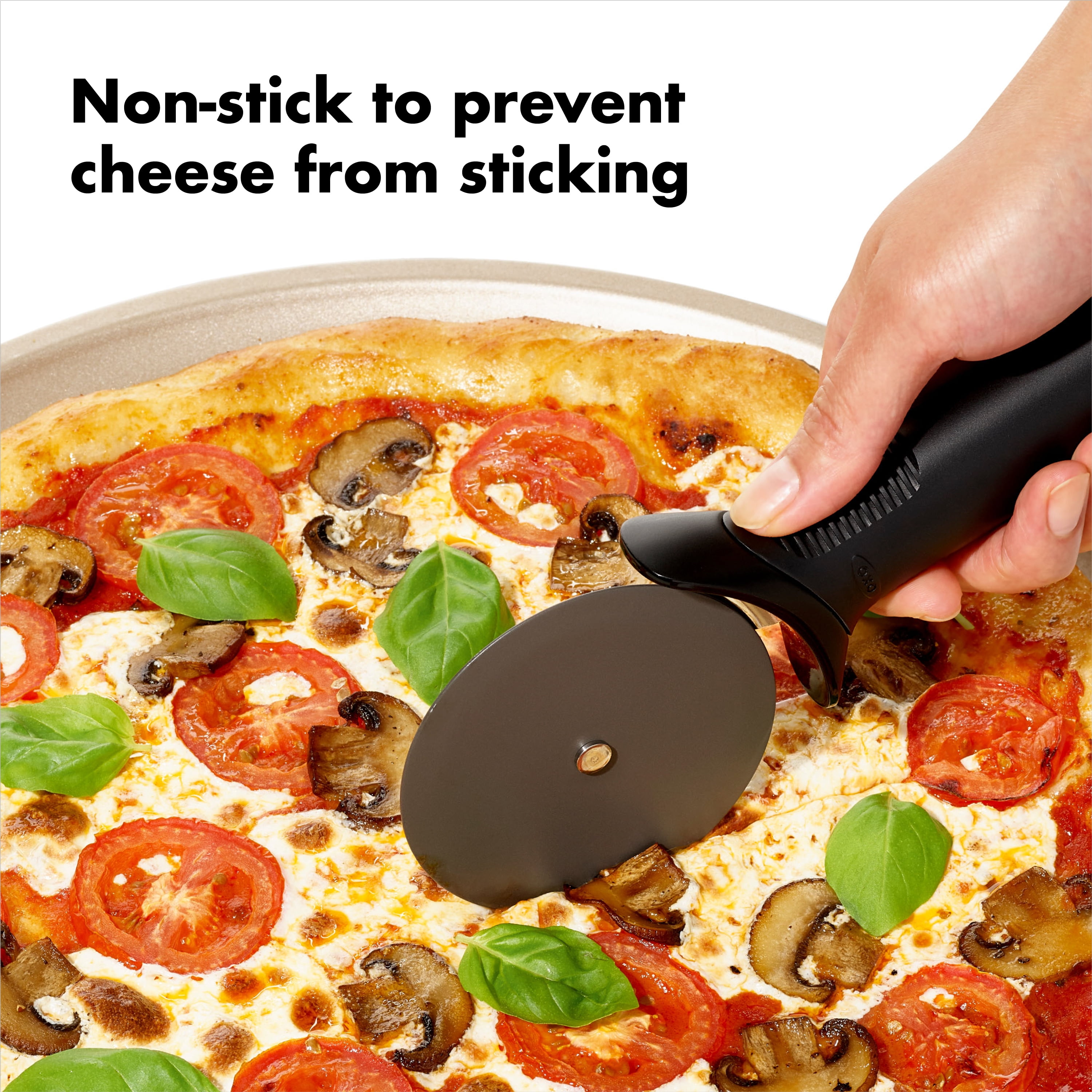 OXO SoftWorks 3.5-Inch Non-Stick Pizza Cutter Wheel with Thumb Guard, Black