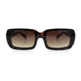 thumbnail image 3 of Womens Unique Exposed Side Lens Rectangular Plastic Mod Fashion Sunglasses Tortoise - Brown, 3 of 6