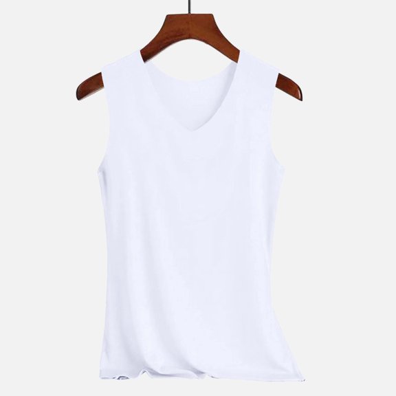 Tank Tops for Women Comfortable V Neck Sleeveless Plus Size Basic Tee Tanks Casual Summer Clothes Stretchy Layering Piece