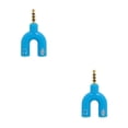 thumbnail image 1 of Matsuzay Divisor de audio de 3,5 mm Conector estéreo 2 en 1 Convertidor de sonido externo Micrófono Auriculares Computadora Tablet Accesorios azul azul 2piezas, 1 of 5