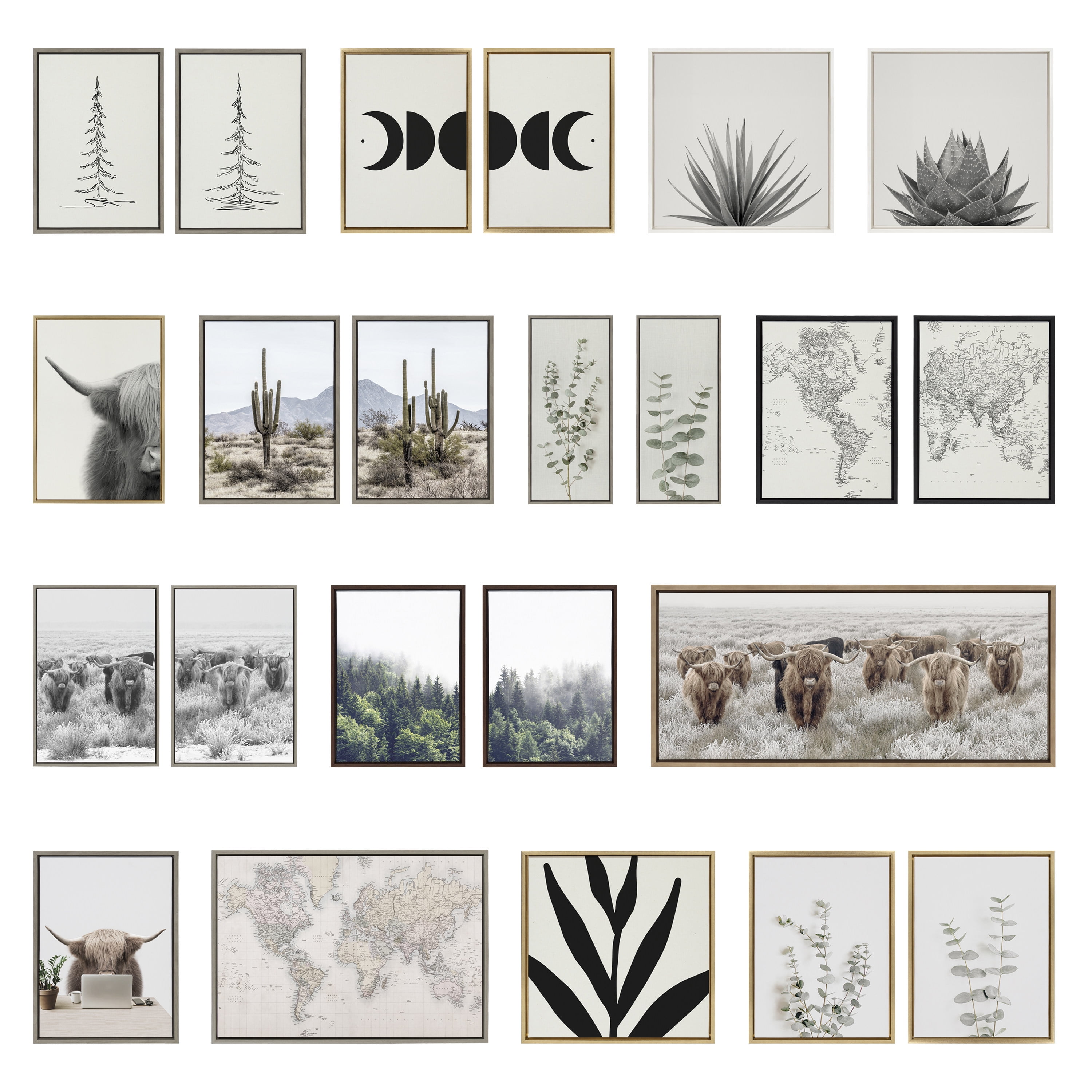 Kate and Laurel Sylvie Peaceful and Serene Coastal Landscape Left and Right Framed Canvas Wall Art Set by The Creative Bunch Studio, 2 Piece 23x33 White, Natural Calming Beach Art Set for Wall