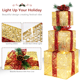 thumbnail image 2 of Zimtown 3 Cajas de Regalo Iluminadas, Decoraciones Navideñas, Cajas de Regalo Navideñas para Decoración Interior y Exterior, 2 of 8