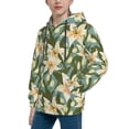 thumbnail image 2 of Lsque Lilies Flowers Patten Youth Hoodie Sweatshirt Pullover with Kangaroo Pocket Boys and Girls Hoodie Warm Hoodie for Kids-Large, 2 of 6