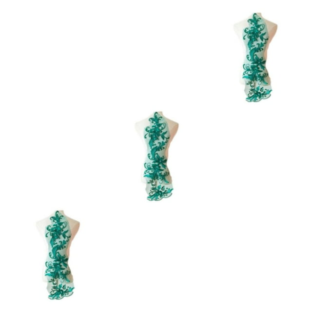 Youkk Add Touch Of Sophistication With Lace Applique Patch Clothing Suitable Blackish green 3Set