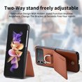 thumbnail image 4 of K-Lion Wallet Case for Samsung Galaxy Z Flip 3 5G , Premium PU Leather Card Slot Ring Holder Slim Thin Case Anti-Scratch Shockproof Protective Dropproof Case Cover for Samsung Galaxy Z Flip 3,Brown, 4 of 8
