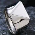 thumbnail image 2 of Stainless Steel Classic Plain Triangle Shaped Signet Wedding Cocktail Party Pinky Ring, 2 of 2