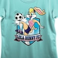 thumbnail image 2 of Looney Tunes Lola Bunny Football Club Women's Teal Crew Neck Short Sleeve T-shirt-Small, 2 of 2