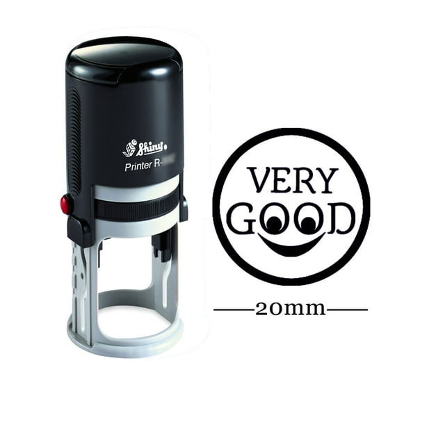 Custom Shiny Personalized Teachers Stamps VERY GOOD Round Self Inking Rubber 20mm Mini Stamp
