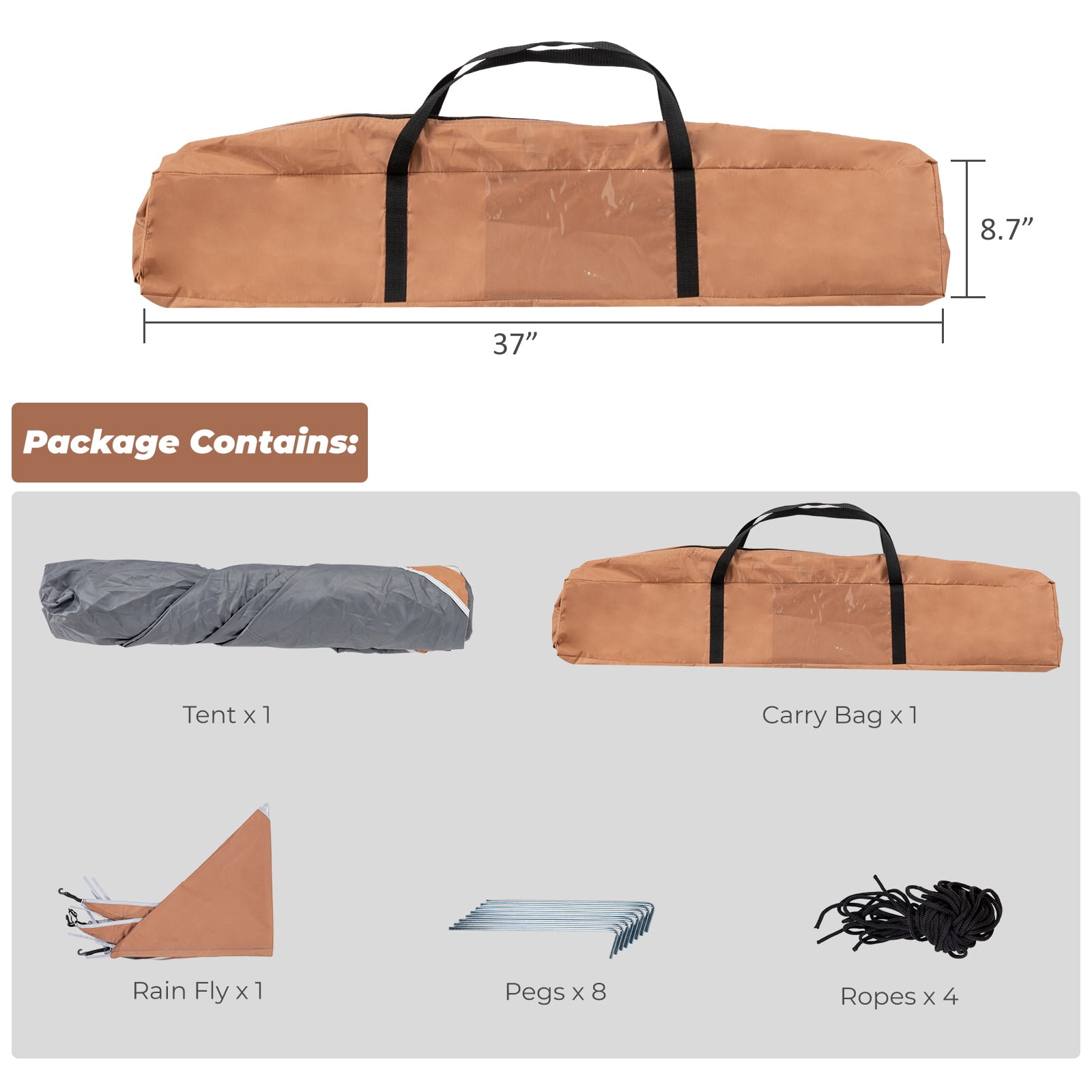 UWR-Nite Pop Up Camping Tent - 4 Person Instant Easy Set Up Family Tent with Removable Rain Fly, Waterproof Windproof Automatic Tent for Outdoor Camping Hiking Backpacking Traveling