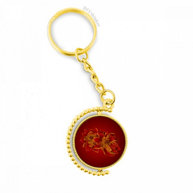 Fleur de lotus Rouge Fleur de lotus Connecteur en Métal Porte-Clés Accessoire