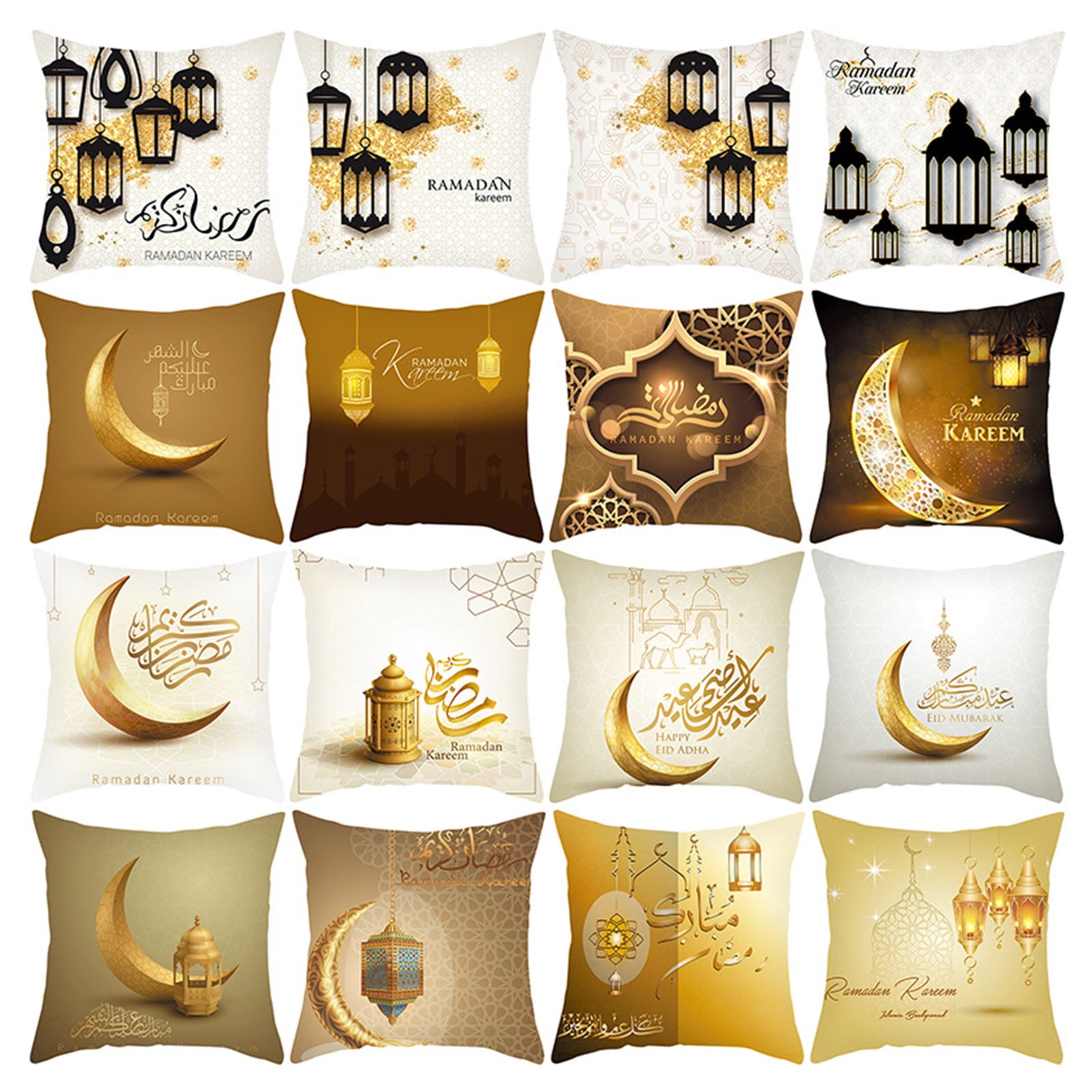18" Ramadan Pillow Case Sofa Cushion Cover Throw Waist Home Decoration Flax Gift 