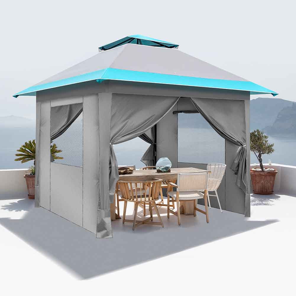 Aimee Lii 120"x120" Canopy Tent Heavy Duty Canopy, Outdoor Tent Canopy for Wedding Party Event Tent, Gray
