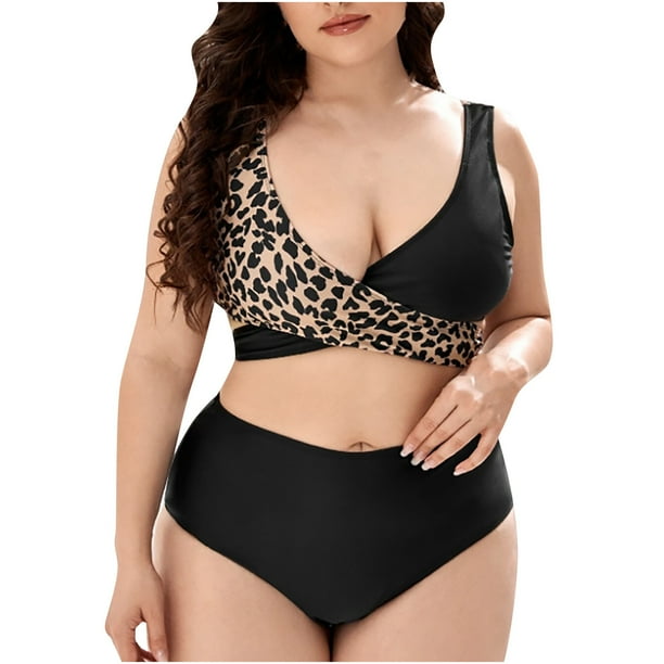Traje de baño de talla grande para mujer, tipo dividido, fruncido, con control de barriga, traje de baño, bikini Fridja nalpqowj19240