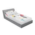 thumbnail image 3 of Ambesonne Abstract Fitted Sheet & Pillow Sham Set, Triangle Geometric, Queen, Mustard Pale Grey Teal, 3 of 3