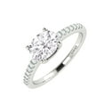 thumbnail image 2 of Sterling Silver with Moissanite and White Topaz Solitaire Ring, 2 of 3