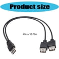 thumbnail image 3 of USB2.0 Y Adapter Cable Male to Double Female Port 40cm Active Function Cord For Hard Drives Phone Charging, 3 of 8