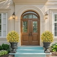 thumbnail image 3 of Zzistar 1.97FT Artificial Trees With Ground Spike Set Of 2, Weather-Resistant Faux Shrubs Bushes Potted Plants With Flowers For Outdoor Indoor Front Porch Garden yellow, 3 of 7