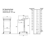 Stand Up Desk Store Rolling Adjustable Height Two Tier Standing Desk Computer Workstation (Black Frame/Teak Top, 24 Wide)
