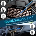 thumbnail image 2 of Aspiradora de Mano & Plumero de Aire, 2en1 Aspiradora Inalámbrica de 3 Velocidades con Batería Recargable de 6000mAh, 50000RPM Aire Comprimido con Luz LED, Para Limpiar Computadora,Coche,Hogar,Oficina, 2 of 5