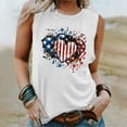 thumbnail image 2 of VerPetridure American Flag Print Tank Tops Women USA Stars Stripes Patriotic T Shirt Summer Loose Vest Tees, 2 of 4