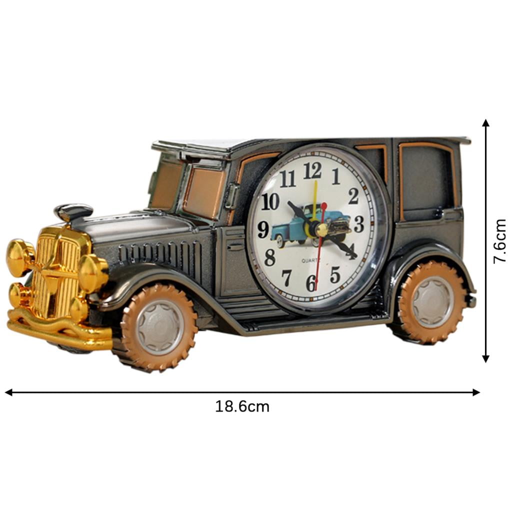 Vintage Car Alarm Clock Battery Operated Desktop Plastic Analog Alarm