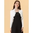 thumbnail image 2 of Cárdigan Con Cuello De Volantes Elegante Para Mujer, Top De Encogimiento De Hombros De Punto Con Frente Abierto Blanco M, 2 of 5
