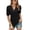 Black, variant on ZHENWEI Womens Casual V-Neck T-Shirts Loose Puff Short-Sleeve Tops Tunic Blouse