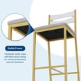 thumbnail image 3 of Ensemble de Salle à Manger 3 Pcs Gain de Place – Table Moderne avec 3 Étagères de Rangement, 2 Chaises Rembourrées en PU, Acier Robuste et MDF, Rallonge à Dessus Rabattable, Idéal pour Petites Cuisines Marbre Blanc et Or, PU Souple, 3 of 8