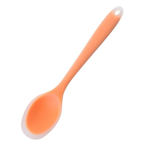 Partheme Small Silicone Spoons, Nonstick Kitchen Spoon Heat Resistant Stirring Serving Spoon for Kitchen Cooking Baking Mixing Tools, Beige