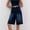 *Navy, variant on ClodeEU Women's High Waisted Straight Leg Denim Knee Length Shorts,Casual Jean Bermuda Short with Pockets Blue,Womens Plus S