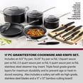 thumbnail image 4 of Granitestone Diamond Nonstick Pots and Pans 17 Piece Kitchen Cookware Set Knife Set Cooking Cutlery Knives Sauce Pan Black, 4 of 7