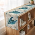 thumbnail image 6 of Table Runners 72 Inches Long Dress Scarves, Teal Sea Turtle Coastal Farmhouse Kitchen/Dining Table Runner, Coffee Tablerunners, Vintage Summer Beach Nautical 14x72 Inch, 6 of 9