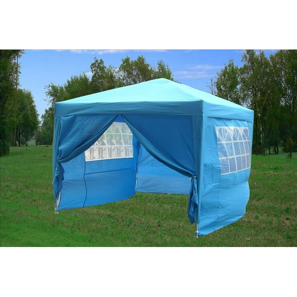 Cs 10 X10 Sky Blue Ez Pop Up Canopy Party Tent Instant Gazebo 100 Waterproof Top With 4 Removable Sides By Delta Canopies Walmart Com Walmart Com