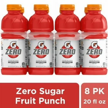 Gatorade Zero Sugar Red Fruit Punch Sports Drink Multipack Bottles 8 bottles / 20 fl oz