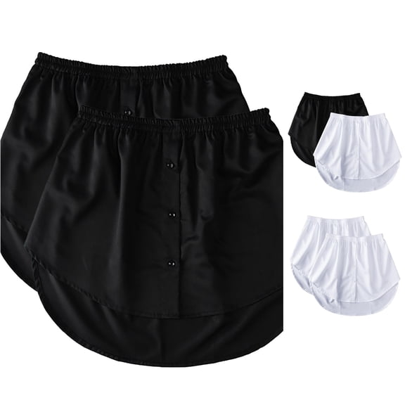 Wxolcjlv Womens Solid Button Front Half Skirt Elastic Waist Inner Wear Short Skirts 2pc