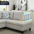 thumbnail image 2 of Ponliving Furniture Sectional Sofa 3 Pieces L-Shape Sectional Sofa Set Grey White Right Hand Facing, 2 of 5