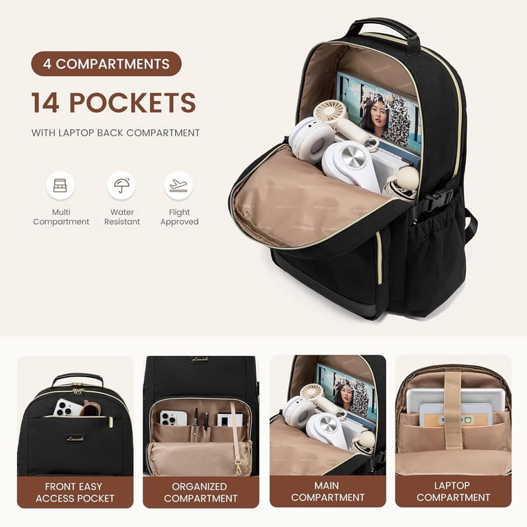 LOVEVOOK Laptop Backpack for Women with Pouch Pocket for Large