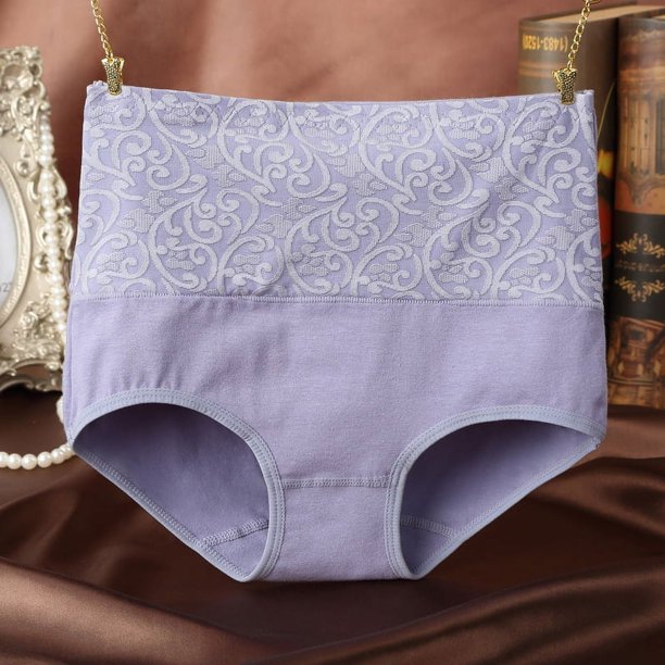 Ropa interior Abdominal de cintura alta de algodón para mujer, ropa interior de talla grande para mujer, ropa interior elegante a la cadera de algodón para mujer