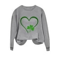 thumbnail image 3 of St Patricks Day Shirt Women Heart Shamrock Print Shirts Casual Crewneck Sweatshirt Irish Long Sleeve Tops Saint Patricks Day Shirt, 3 of 7