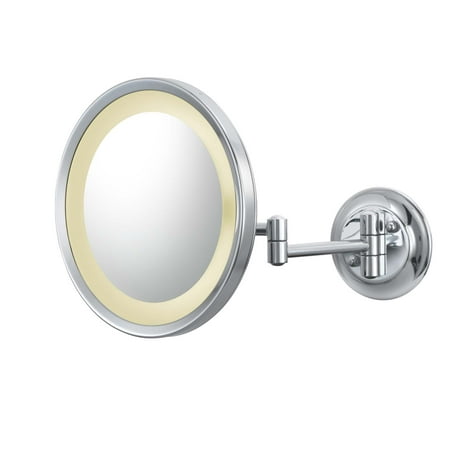 Kimball & Young Hardwired Single-Sided LED Round Arm Wall Mirror  Brushed Nickel