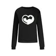 thumbnail image 4 of Bibifish Womens Crewneck Sweatshirts Valentines Day Casual Love Cat Printed Long Sleeve Sweatshirts Autumn Winter Casual Pullover, 4 of 6