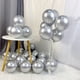 thumbnail image 2 of Globos metálicos de metal cromado y gris plateado de 20, 50 y 100 unidades para decoración de fiestas, baby shower, bodas, Año Nuevo, 2 of 4