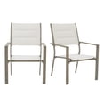 thumbnail image 2 of Mainstays Dashwood Steel Outdoor Dining Armchair - Set of 2, Cream, 2 of 8