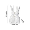 thumbnail image 3 of Easter Handmade Ceramic Rabbit Flower Ornament, Cute Multi-Posture Glossy Texture, Safe Burr-Free, Multi-Size Versatile, for Easter Home Tea Art Ceremony Desktop Windowsill Fireplace Decor, 3 of 6