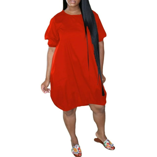 Robes Décontractées pour Femmes Grande Taille Décontractées à Manches Courtes Mi-Longues Dégradé Été