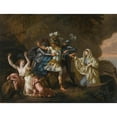 thumbnail image 2 of Jean-Jacques Lagrenée 14x12 Black Ornate Wood Framed Double Matted Museum Art Print Titled: Rinaldo and Armida (1785), 2 of 5
