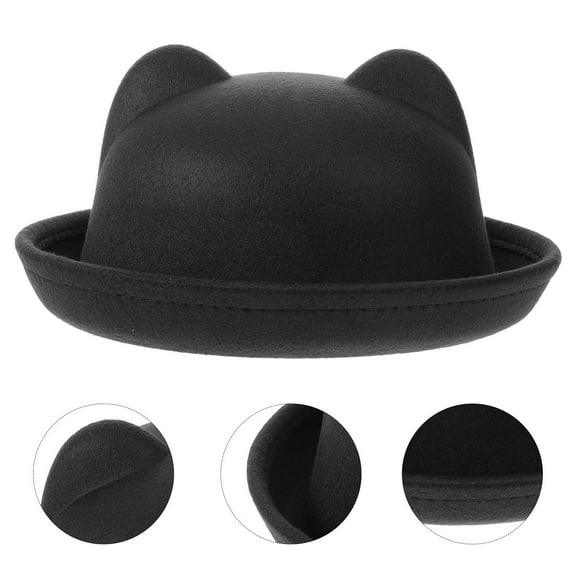 HONMEET 1Pack Black Cat Ear Top Hat for Childrens Daily and Special Occasions