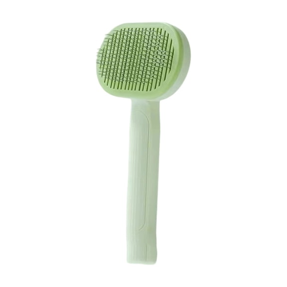 Oval Pet Slicker Brush with Stainless Steel Pins, Cat Head Design Deshedding Comb for Detangling Dog Fur, Grooming Tool, 1 Pack 7 Inch Green