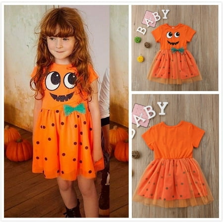 Princess Flower Baby Girl Halloween Pumpkin Costume Tutu Party Dress Clothes